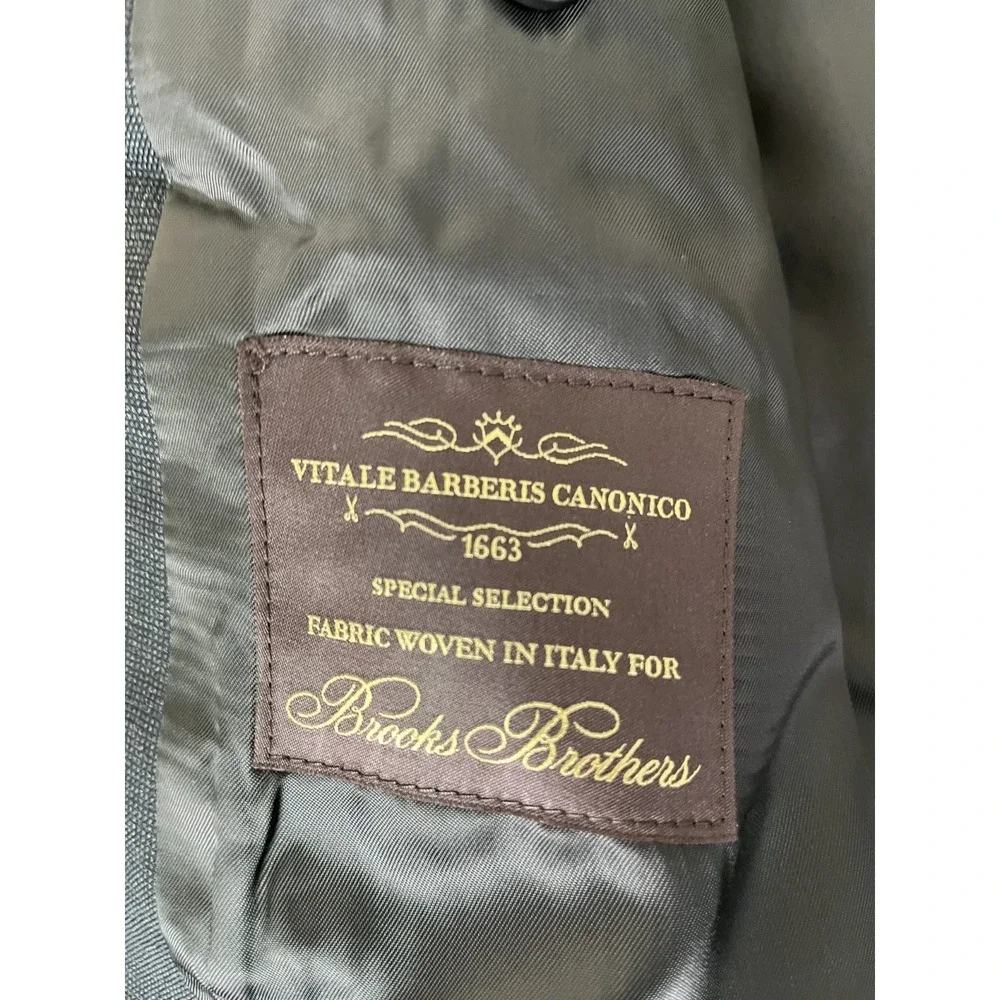 Brooks Brothers Vitale Barberis Canonico Regent Fit Gray Blazer Wool Size 46R‎